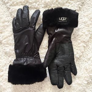 Black UGG Leather Gloves